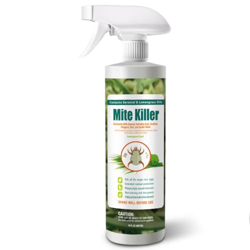 EcoVenger Mite Killer 16 OZ Spray Kills Dust Mites Scabies Bird Mites Chiggers Poultry Mites Spider Mites for Residential Plant Animals & Birds Plant-Based and Non-Toxic