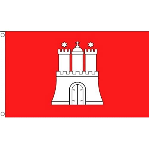 AZ FLAG, Hamburg Flag, 2x3 Ft, 100D Polyester Germany, German Region Of Hamburg Banner with Two Metal Grommets