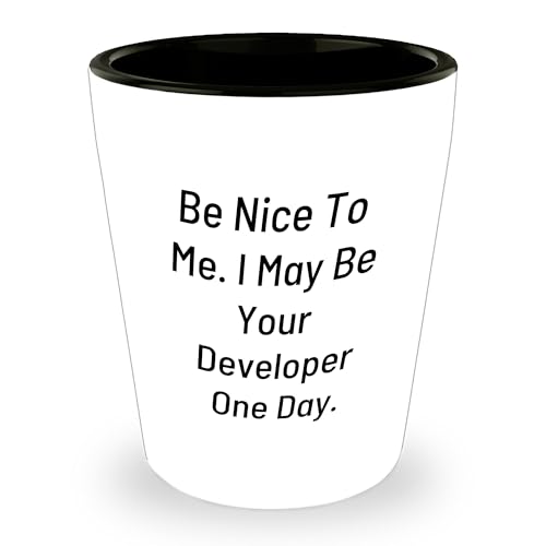 Funny Developer Gifts for Christmas - 'Be Nice To Me, I May Be Your Developer One Day' Shot Glass