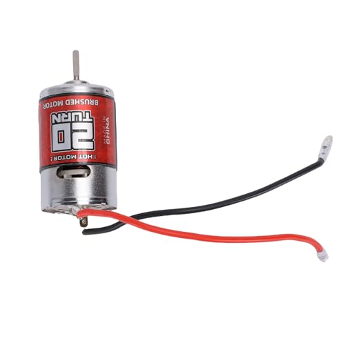 POENVFPO 550 Brushed Motor 20T 14500 RPM for RC Car and Boat, High Speed D Shaft Replacement for Arrma, HSP, Models with Stainless Steel Housing