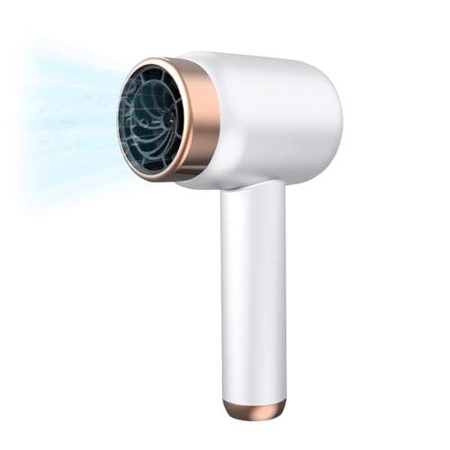 AVCXEC Secador de pelo inalámbrico, 1000W Secador de Pelo Recargable, Secador de Pelo Batería, Secador Pelo Viaje Portátil, Secador de Flujo Iónico con Calefacción y Botón Frío (Blanco)