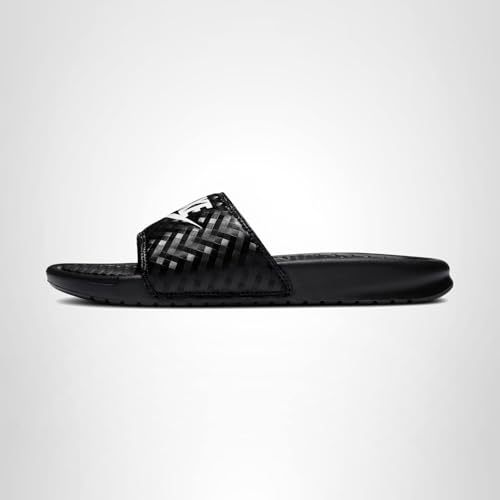 Nike Nike Women's Benassi JDI Slides, Black/White, 7