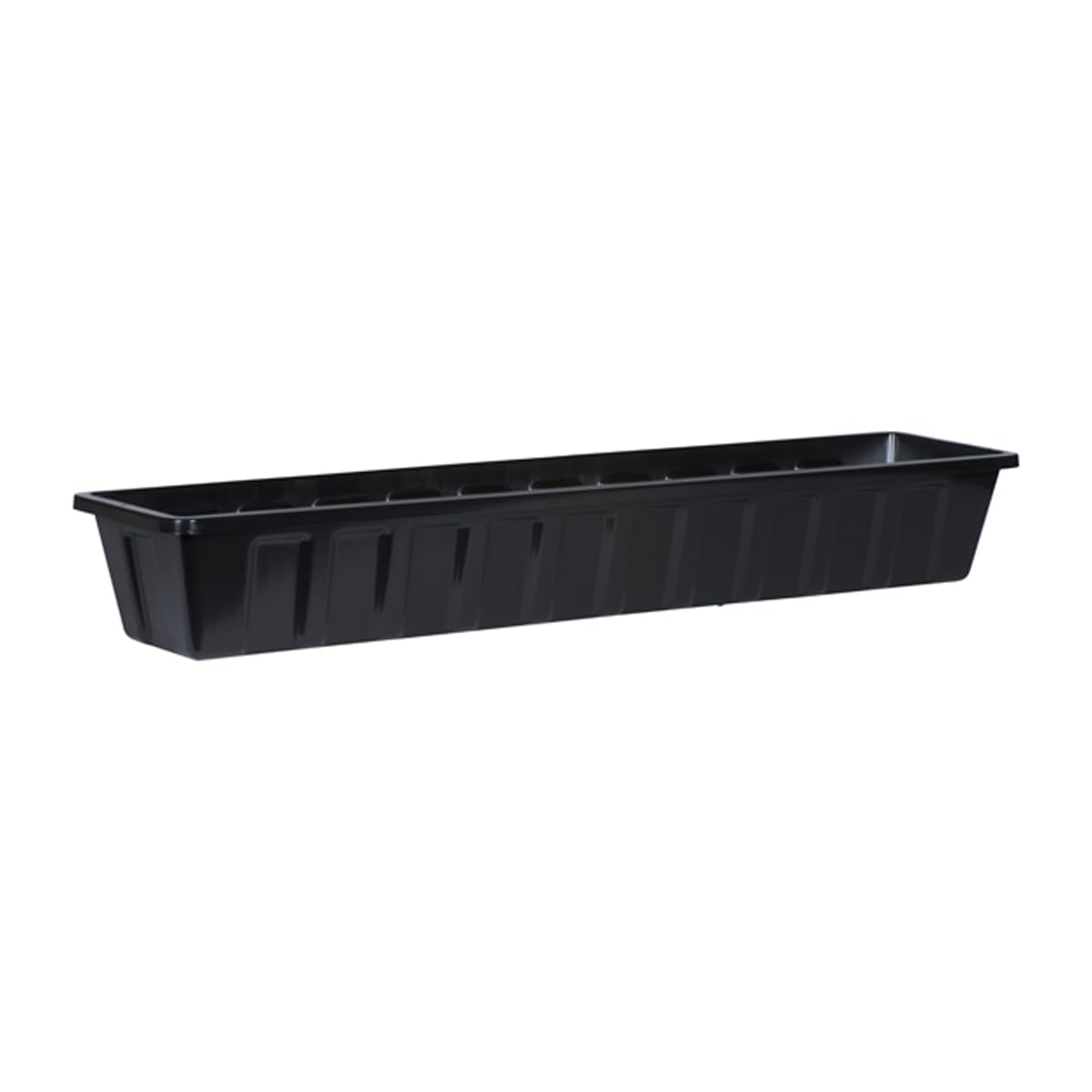 Root & Vessel Poly-Pro Plastic Flower Box Planter, Black, 36-Inch