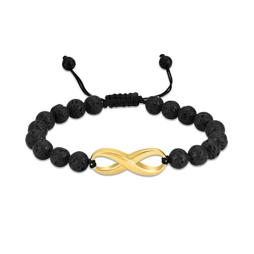Pulsera de urna de cremación para Cenizas, Acero Inoxidable, Piedra de Lava, Brazalete conmemorativo Ajustable, joyería de Recuerdo para Seres Queridos, Oro Rosa