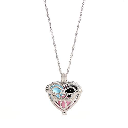 RRWW Collier tendance avec pendentif cage d'amour pour femme Cover