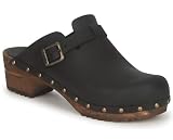Sanita, Wood Kristel Open Oil Leather, Sandalen Sandalen Medizinische Clogs Mode Casual Fashion Medical Clogs, Schwarz , 39 EU