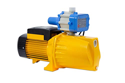 AgoraDirect - Bomba De Agua para Jardín, 1100W, 5.58m3/h, Hierro Fundido, Profundidad Máxima 50m, 1.2", Cable Eléctrico 85cm, 2850RPM, IPX4, Bomba Eléctrica con Presostato, Impulsores De Latón