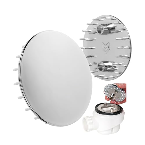 Abdeckhaube für Duschabfluss, Ø 75 mm, kompatibel mit Viega Domoplex Ablaufgarnitur, passend für Modell 6930.0, verchromtes ABS ASA, für Duschwanne Ablaufloch Ø 52 mm, Deckel Dusche Abfluss Abdeckung