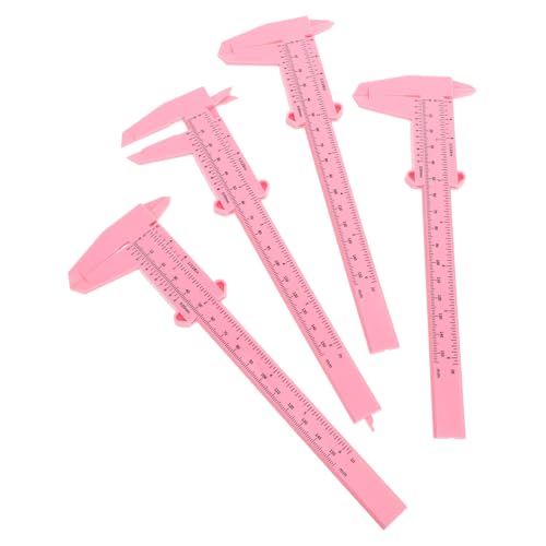 Calibrador Mecánico de Plástico 15 cm Portable 4 Pzs Rosa miniatura 1