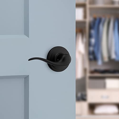 Image of Kwikset 97880-861 Tustin Left-Handed Half-Dummy Lever, Iron Black (Pack of 2)