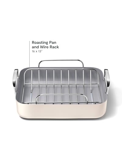 image for Caraway Roasting Pan - 16x13” Roasting Pan with Rack - Non-Stick Cer