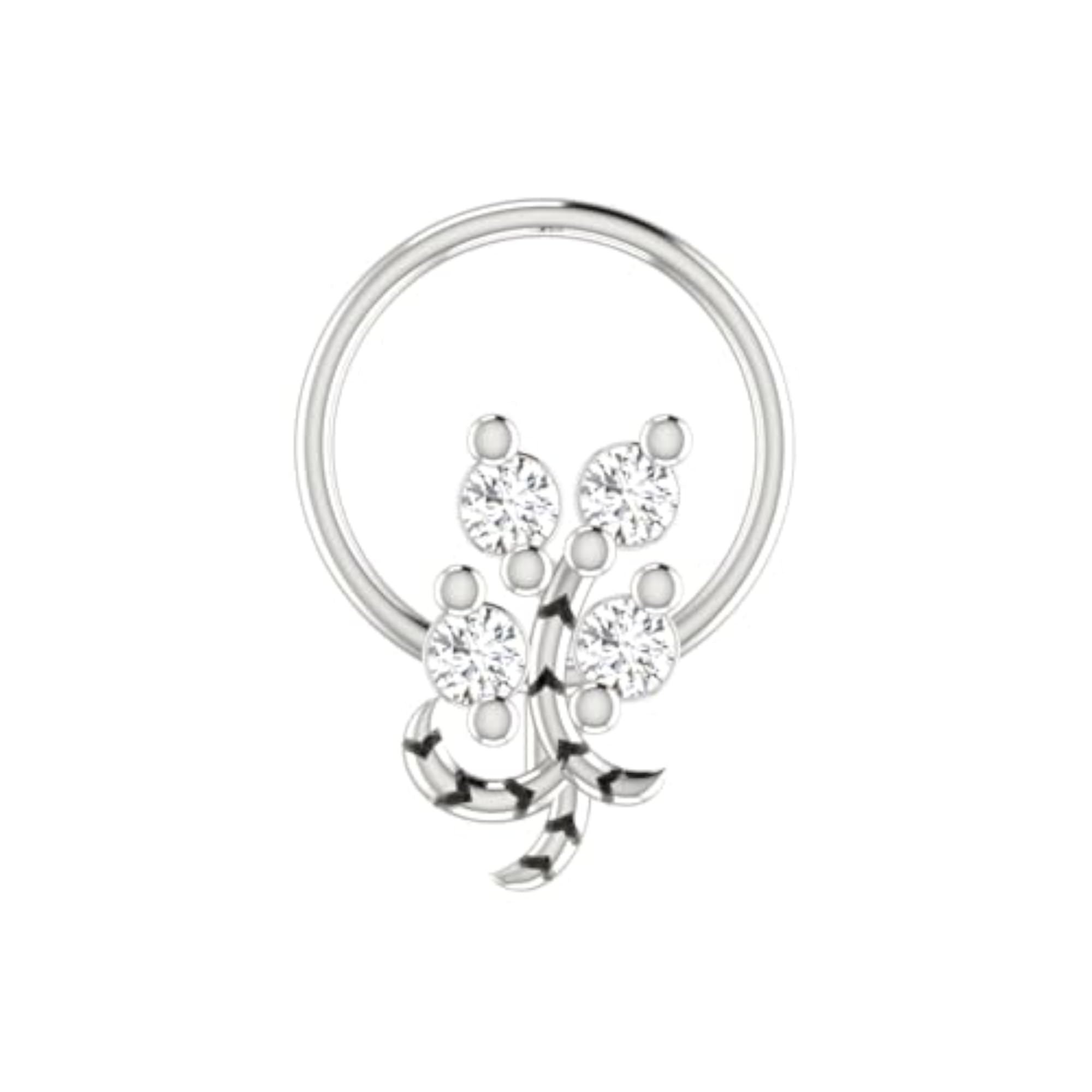 Women's 14Kt White Gold Stud Nosering, Timeless