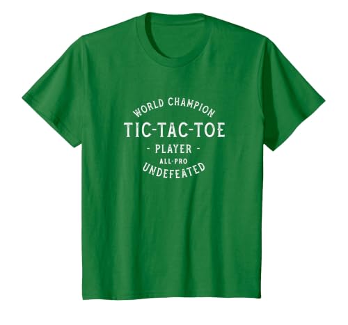 Retro World Champion Tic-Tac-Toe Player Undefeated T-Shirt, Youth, Kelly Green, 2T