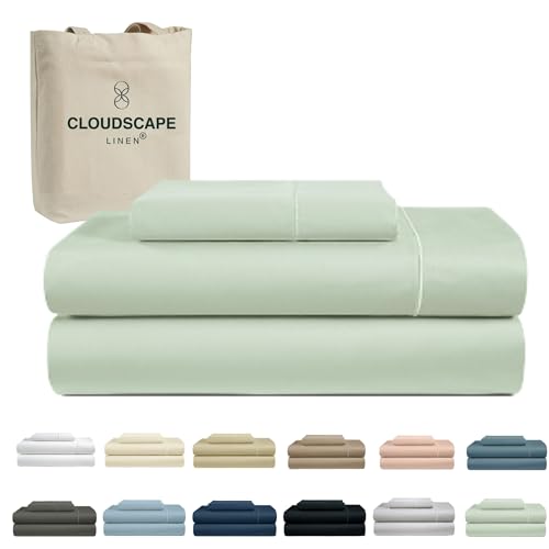 100% Egyptian Cotton Sheets Twin XL Size, 3 Pieces Dorm Essentials Bedding Set, 1000 Thread Count,Hotel Quality, Soft, Breathable and Durable, Deep Pockets up to 16, Mineral