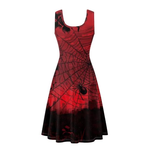 Image of Women Stylish Tank Dresses Sleeveless Round Neck Midi Casual Dress with Pocket for Summer