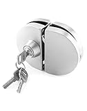 QWORK Glass Door Lock, Stainless Steel Double Bolts Swing Hinged Frameless Push Sliding Gate Lock...