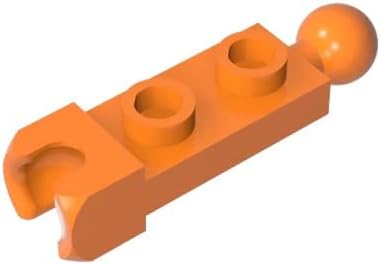 BrickBuddy Gobricks GDS-904 Plate Special 1 x 2 with 5.9mm End Cup and Towball 50PCS Compatible with Lego Toy 14419 DIY Parts and MOC Components for Major Brick Brands Color:Orange 106