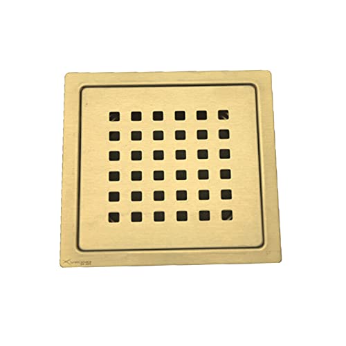 Viking SS304 Drain Flat Square (Gold) 125mmx125mm (5"x5") Stainless Steel 304