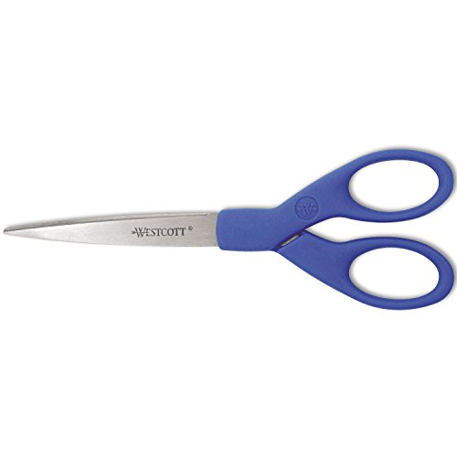 Westcott 44217 Preferred Line Stainless Steel Scissors, 7-Inch Long, Blue