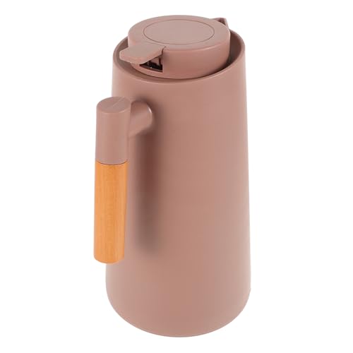 UKCOCO Carafe Isotherme 1l avec Verre Intérieur Bouteille Isotherme sous Vide Rose Café 062 Bouilloire Portable pour Boissons Chaudes et Froides Maison avec Poignée Sécurisée