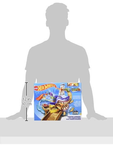 Hot Wheels Pista tiburón devorador, pista de coches de juguete (Mattel BGK04)