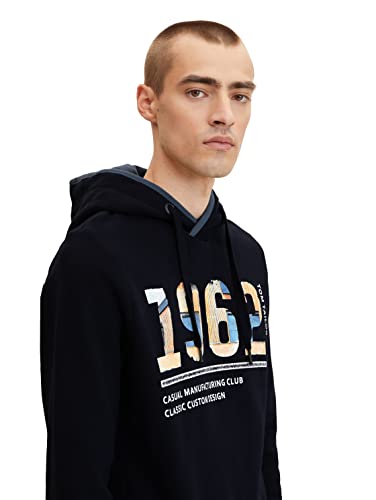 Sweat à capuche Tom Tailor homme avec impression photo tendance en coton