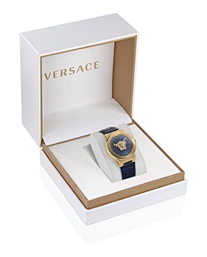 Versace Medusa Infinite Collection Luxury Womens Watch Timepieces with a Blue Strap and Dial Featuring a IP Yellow Gold Case4