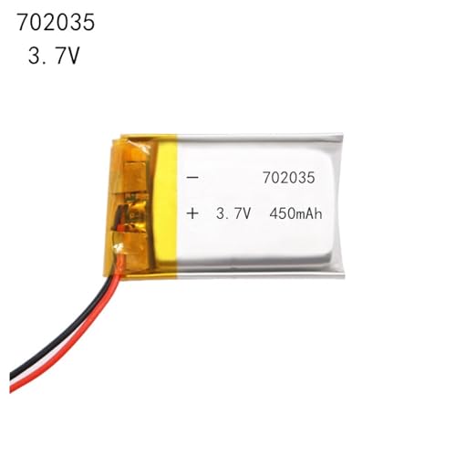 Batería 702035 recargable de litio de 450 mAh 3,7 V para electrónica 3