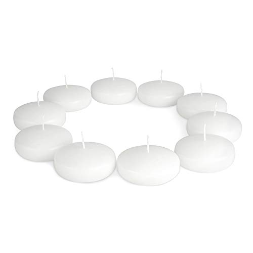 ifavor123 24pcs Floating Candles for Wedding Party Favor Unscented Floater Disc (White, 3