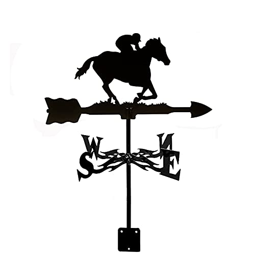 Girouette Cavalier en acier inoxydable avec flèche et piquet de jardin