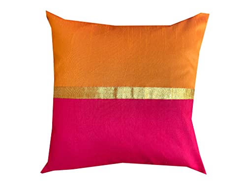 Image of PINK PARROT Durable Dopian Silk Plain Square Throw Pillow Cushion Cover without Insert (12x12 Inches, Multicolour) - Set of 5 Pieces
