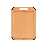 MAXCOOK Cutting Board, Kitchen Chopping Boards with Juice Grooves, Non-Porous, Natural Wood Fiber Co