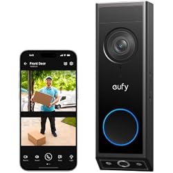 eufy Security Video Doorbell E340, Dual Cameras, 2K FHD, 8GB Local Storage | No Subscription,Head-to-Toe view,Wireless or Wired,Color night vision,Two-way talk,AI motion/package detection, 2.4 GHz Wi-Fi