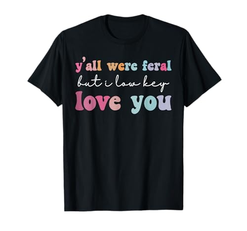 Y'all were Feral But I Low Key Love You Raccoon Iced Coffee T-Shirt