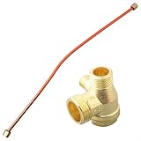 WIIYENA Rückschlagventilrohr, G1/8-Gewindeteile, Kupfer + Aluminium, Ölpumpe, Zinklegierung, 400 mm lang, 9 mm Sechskantmutter