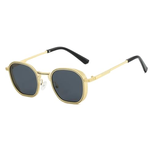 Lunettes de soleil rétro en métal pour femmes et hommes avec verres transparents