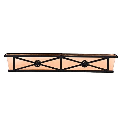48 Inch Medallion Tapered Iron Window Box w/Real Copper Liner