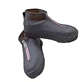 Wallfire 1 Pair Waterproof Shoe Covers Reusable Folding Not-Slip Silicone Rain Shoe Covers with Zipp