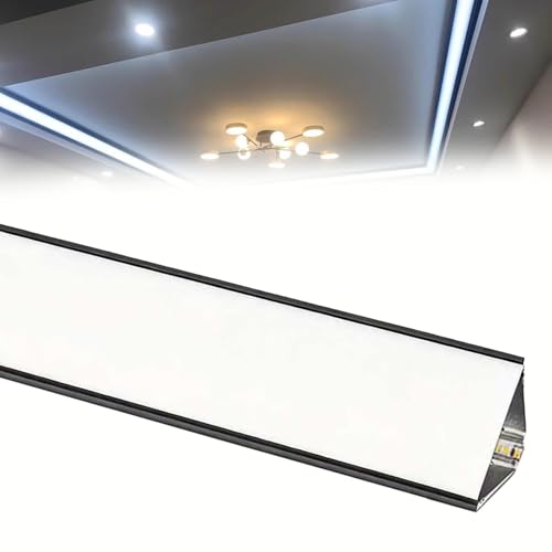 Goulotte LED plinthe aluminium linéaire éclairage indirect de salon