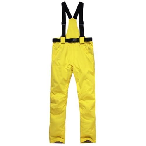 HEYDHSDC Pantalones De Esquí Al Aire Libre para Hombres Y Mujeres, Pantalones Cálidos para Nieve, Pantalones De Snowboard De Esquí Sólidos De Invierno Yellow L - imagen 5