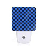 haigof Blue Black Checkered Chessboard Flag Night Lights