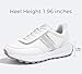 LUCKY STEP Women Platform Walking Shoe Fashion Retro Classic Casual Trainers Braided Rhinestone Sneakers Tennis Running Walking Shoes(White,8)