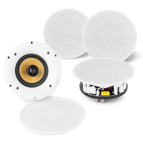 Power Dynamics WCS50   Altavoces de Techo WiFi/Bluetooth   Sistema Multizona 50W, App 4STREAM y Rejilla Magnética   Fácil Instalación, Ideal para Hogar, Oficina y Comercios. Color Blanco