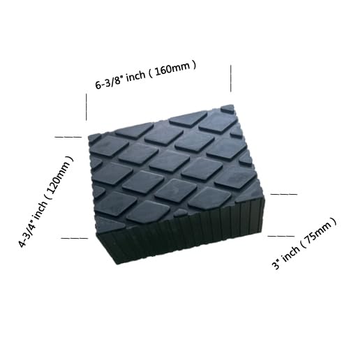 Image of 4 Pure Solid Universal Rubber Lift Pads, Used for car Lifts, Jacks, Frames 6-3 /8 inchx 4-3 /4 inch x 3 inch(160mm x 120mm x 75mm)