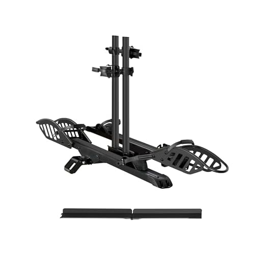 Young Electric E-Bike Rack with Ramp, Hitch 2 Bike Rack, 200 lbs Capacity Electric Bike Carrier, Foldable Platform Mount for Cars, Trucks, SUVs, Minivans, Up to 5-Inch Fat Tire for 2'' Receiver