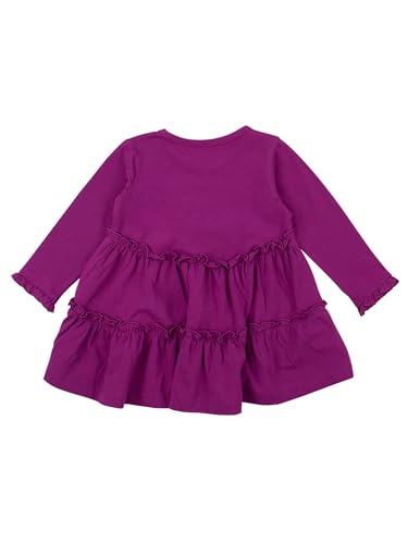 Image of RuffleButts Baby /Toddler Girls Long Sleeve High Low Flowy Ruffle Tunic Top