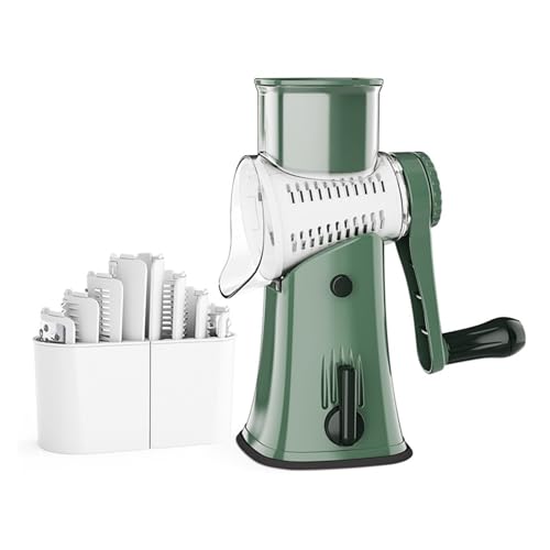 Rallador Manual Giratorio 5 en 1 con Mango Verde miniatura 1