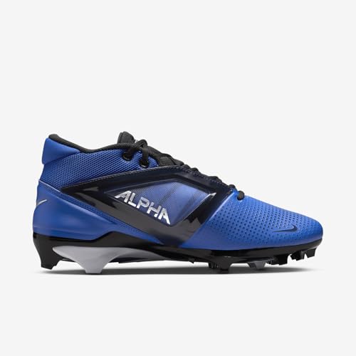 Nike Alpha Menace 4 Pro Football Cleats (FD7037-400, Hyper Royal/Metallic Silver/Midnight Navy/White) Size 173