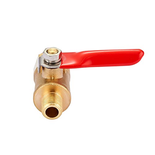 Válvula de bola de latón 1/8 NPT hembra de alta resistencia con mango de 180 grados, pack de 2 8