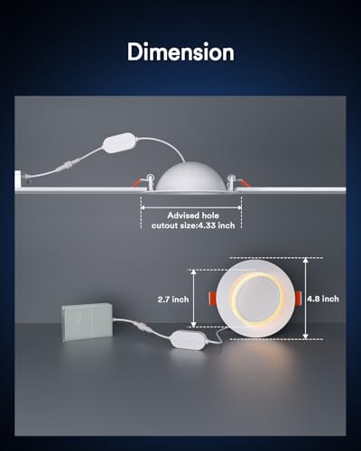 Image of Lumary 4 Inch Smart Gimbal Recessed Lighting with 2200K Night Light 1 Pack